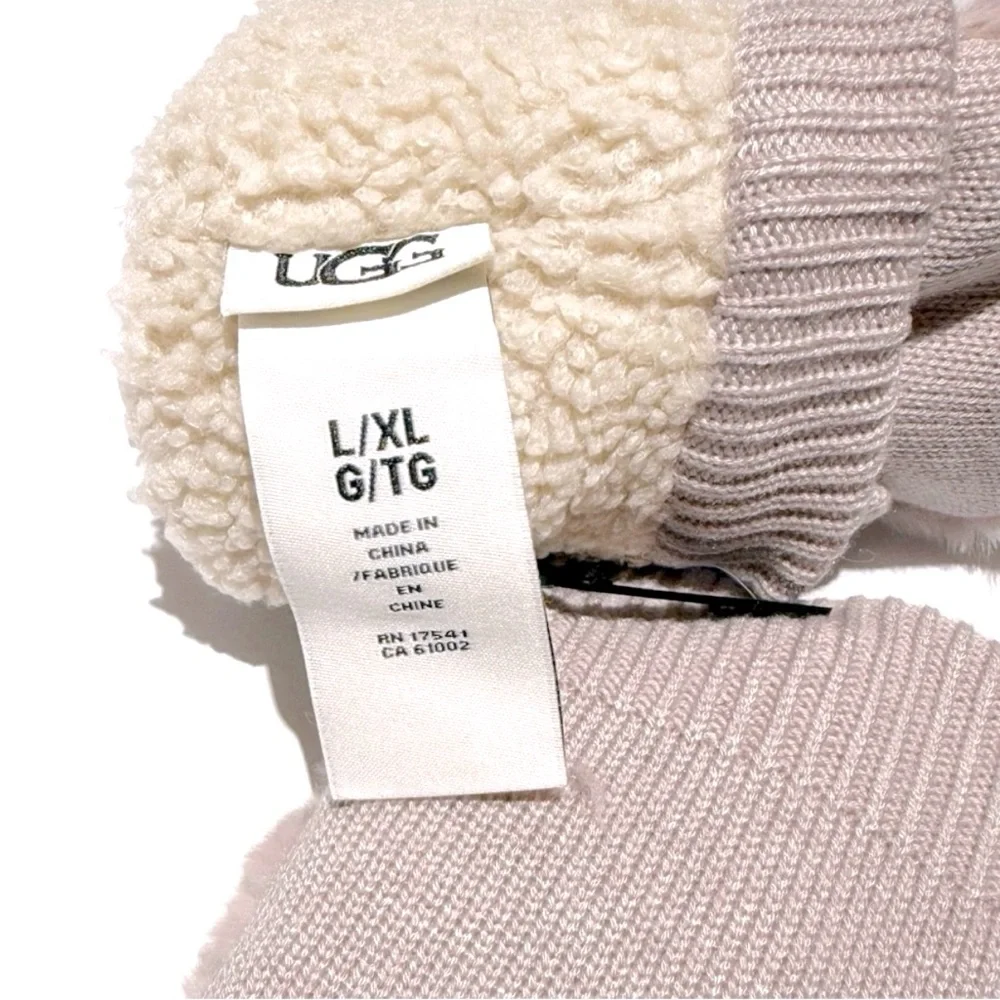 UGG Pink Lush Faux Fur Mittens NWT